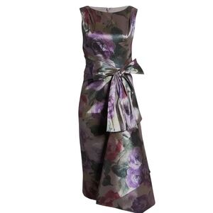 Eliza J Floral Sleeveless Dress waist tie with Bow dress size 4